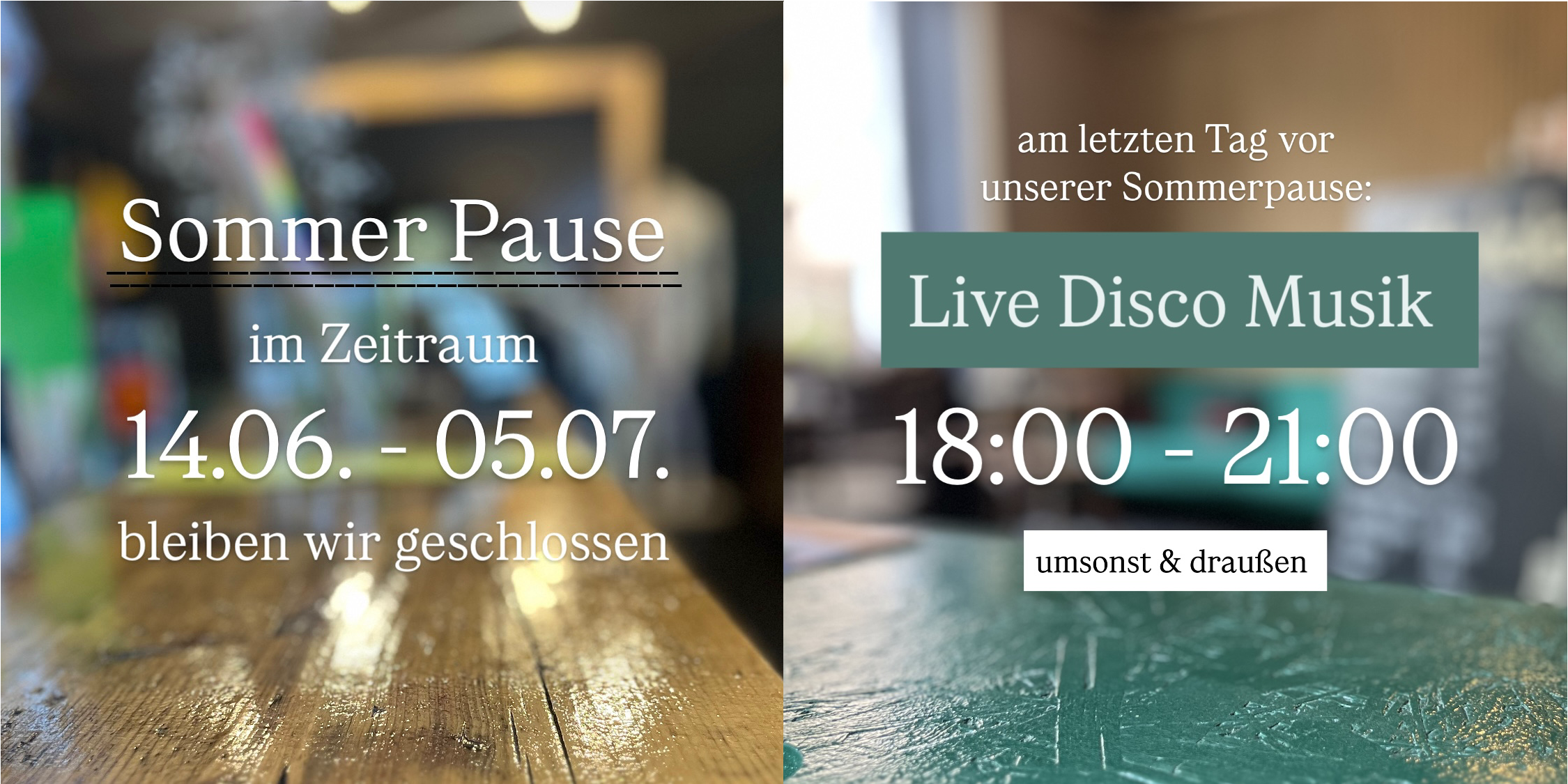 Sommerpause vom 14.06. - 05.07.