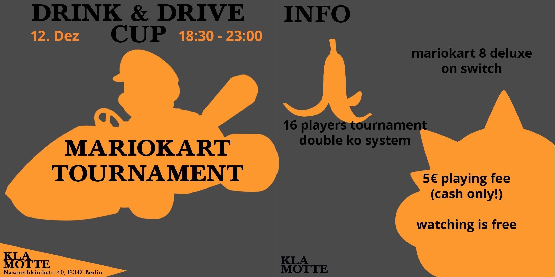 DRINK & DRIVE CUP – MARIOKART TOURNAMENT